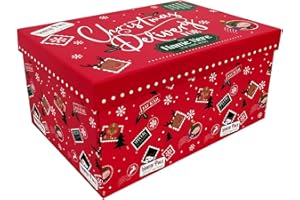 OFFER SHOP Scatola per consegne di Natale, design piatto, ideale per la vigilia di Natale, per ricordi di Natale, scatola regalo pieghevole, 34 x 23 x 16 cm