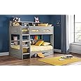Julian Bowen Grey Oak Wood Orion Bunk Bed, Single