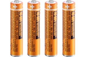 KRIPOL HHR-4DPA Pila Ricaricabile AAA 700mah per Panasonic Gigaset, Ni-MH Batterie Ricaricabili 1,2V per Telefoni Cordless, Confezione da 4