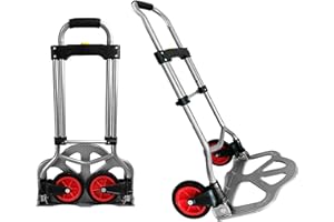 ‎CEEDIR CEEDIR Aluminium Sackkarre Transportkarre bis 80kg Stapelkarre Handkarre Karre höhenverstellbarer Griff Trolley Rucksack mit Anti-Rutsch Ladefläche und Rädern