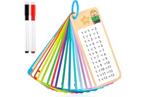 HAOHANEUP Times Tables Flash Cards, 1-12 Times Tables, Multiplication Flash Cards for Kids, Addition Flash Cards with 2 Dry Erase Pens, Educational Math Flashcards for 1st to 3rd Grades (B, One Size)