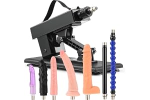 SENSUA maskin, sexmaskin med stötfunktion med 2 förlängningsstänger, 3 XLR-anslutningar, 5 verklighetstrogna dildos, sexleksak, sextoy, kärleksmaskin för massage onani