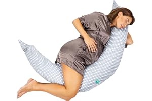 KOALA BABYCARE Cojin Lactancia Bebe y Almohada Embarazada para Dormir XL - Cojin Embarazada Multifuncion - Almohada Lactancia con Funda Intercambiable 100% Algodón Desenfundable y Lavable