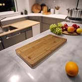 Deconox Thick Bamboo Cutting Board Antibacterial, Thick Washable Chopping Board Rectangular (40 * 20 * 2.5cm)