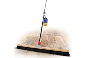 Novaliv Großer Besen mit Stiel 100 cm Kunstborsten Ideal als Werkstattbesen Hallenbesen Industriebesen Hausbesen Kehrbesen Zimmerbesen Haarbesen Besen groß