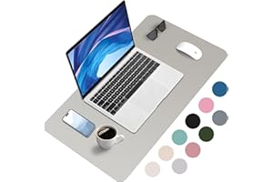 Zanfqvo Alfombrilla de Escritorio - Protector Escritorio, PU Impermeable, Antideslizante - Alfombrilla Ratón Grande (80 x 40 cm) - Mouse Pad para Escritorio, Ordenado(Gris)