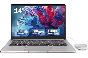 LEEDOW Laptop Computer with 6GB RAM and 128GB SSD,14’ Laptop with Dual Core N4000 Processor,with 2.5G/5G WiFi,Lightweight Laptops,with Ethernet Adapter,Mouse.