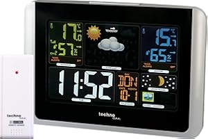 TECHNO LINE Technoline Stazioni meteorologiche Moderne WS6442, Temperatura Interna, Temperatura Esterna, Tendenza meteorologica, Display a LED, Alimentazione