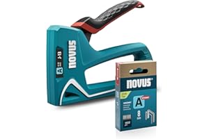 NOVUS TOOLS Handtacker J-13 Set mit 1800 Klammern │ Stoff-Tacker für Holz mit Softgrip-Hebel, Unterlademechanik, Griffverriegelung │ Für Feindrahtklammern von 4 bis 10 mm