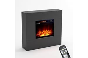 ‎KAMINLICHT KAMINLICHT Electric Fireplace with Heater and Fireplace (Standing Fireplace NEO 1) - Electric Fireplace with LED Light, Fan Heater, Wood Decoration and Remote Control, Max. 1500 W - 95 x 84 x 25 cm,
