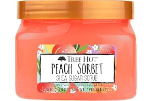 Tree Hut Peach Sorbet Shea Sugar Scrub, 18 oz, Ultra Hydrating och Exfoliating Scrub för Nourishing Essential Body Care