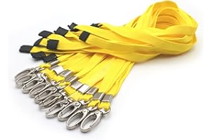 EASYBADGE 10 Pack Lanyards for ID Badges with Safety Breakaways and Metal Lobster Clips