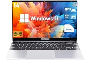FUNYET Ordenador Portatil, N5095 (hasta 2,9 GHz), 8GB RAM 256GB SSD Windows 11 Pro 14.1" IPS FHD 1920 * 1080 PC Portatil, Convertible 180° Laptop Mini HDMI, DC, WiFi, USB3.0×2, Bluetooth 4.2