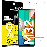 NEW'C 2 Pezzi, Vetro Temperato per Samsung Galaxy M32 5G, toque delicado. Sin polvo, sin huellas dactilares, un botón, demasi