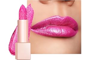Oulac Bright Pink Glitter Lipstick - Moisture Tinted Lip Balm, Metallic Sparkly Finish, Dusky Rose Shiny lipstick, Creamy Brilliant Lip Color, Infused with Shea Butter, Vegan D02 Sparkle Sensation