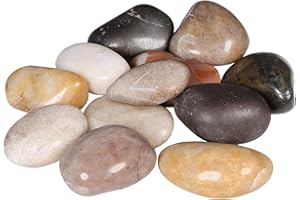 Amogeeli 460 g Natural Decorative Stones for Garden Home Decoration, Irregular Assorted Beach Pebbles Stone Rock for Pot Vase Crafts DIY