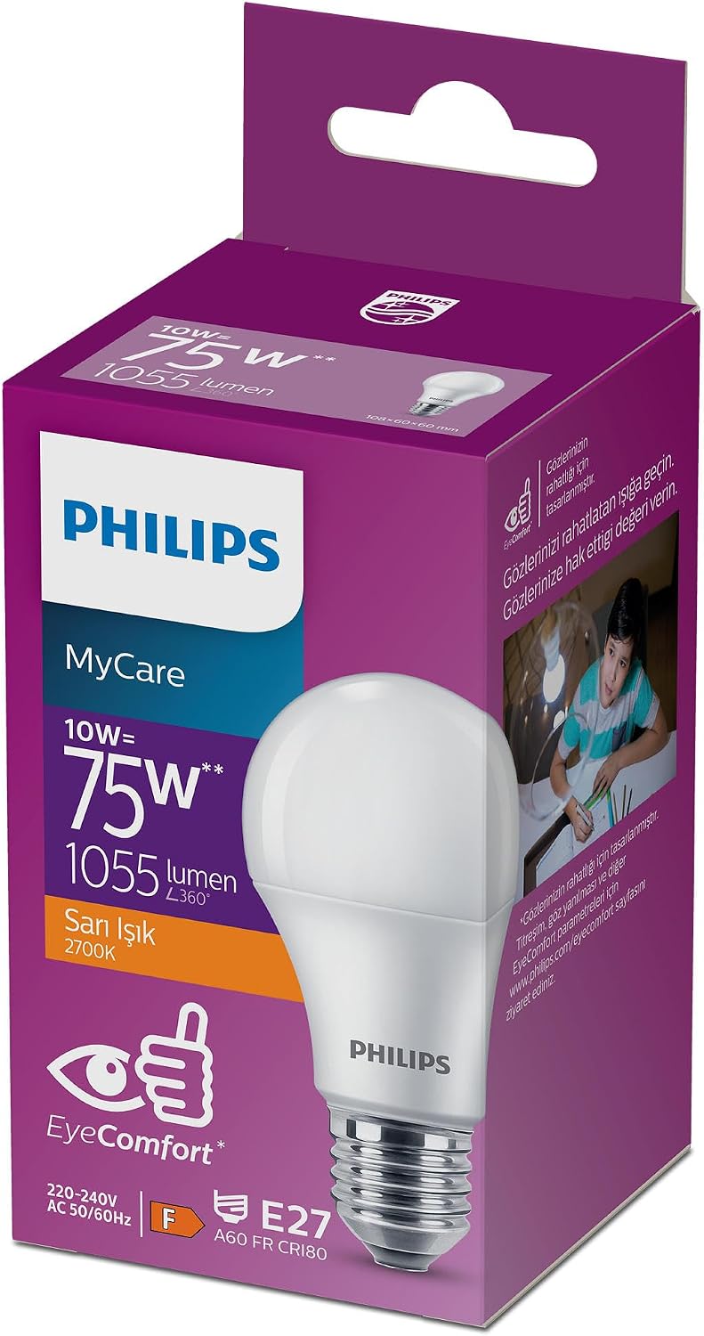 Philips 10W LED Ampul Sarı Işık E27