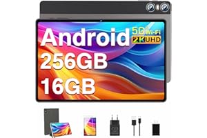 BIEGEDY Tablet 11 Pulgadas Pantalla 2K PC 16GB RAM + 256GB ROM + TF 1TB, Tableta Octa-Core 2.0 GHz /10000 mAh /8MP+20MP+2MP Macro/2000 * 1200 Pixels / 5G WiFi/Tapa Metálica Marrón