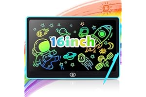 AUZMAI 16 Pouces Tablette Dessin Enfants, Tablette D'écriture LCD Colorée pour 3~12ans, Tablette Graphique Cadeaux Effaçables Et réutilisables, Magique Manuscrite Doodle Dessin Pad Enfants Jouets- Bleu