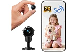 JOYTOUR Mini Caméra Espion WiFi 5 GHz avec Stockage Cloud Gratuit, 2K HD Micro Caméra Espion sans Fil, Double Écran avec Détection de Mouvement et Vision Nocturne pour Intérieur