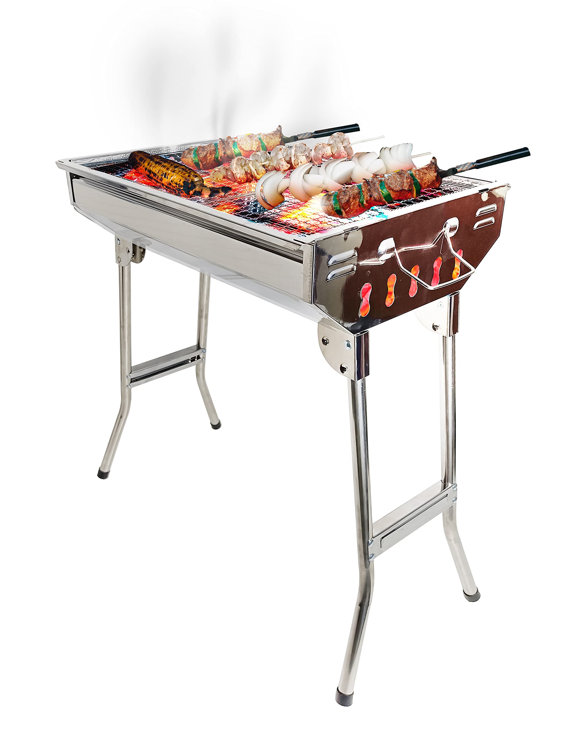 iBell CA-11 Foldable BBQ & Tandoor Grill Stand: Perfect for Outdoor Picnics & Camping