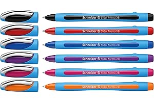 ‎SCHNEIDER Schneider 150296 Slider Memo XB Kugelschreiber (mit Kappe, Strichstärke: XB) 6er Etui sortiert