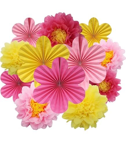 PLAFOPE 10stuks Papieren Bloem Pompons Licht Roze Decoratie Voor Bruiloften Feesten Babyshowers Voor Eenvoudige Ophang Prachtige Versieringen