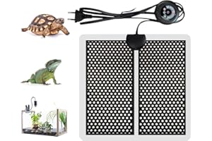 Geoyien Heizmatte Pflanzen, Wärmematte Pflanzen, Heizmatte Terrarium mit Thermostat, Kann Zeitlich Festgelegt Werden, 7 Temperaturanpassung, für Reptilien wie Eidechsen Verwendet (5W:15 * 14cm-B)