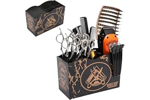 NAAPESI Friseurscherenhalter Box, Scissor Storage Holder, Scheren Aufbewahrungsbox, Professional Salon Schere Rack, für Haarstylingkämme Clips Bürsten, Salon Friseurscherenhalter Organizer(Schwarz)