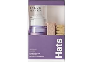 Jason Markk Hat Care Kit, Hat Cleaner, 2-Piece Set, Ready-To-Use Foam & Delicates Brush, Cap Cleaning, Ideal for Headwear, Safe for Cotton, Wool, Felt, Corduroy, Polyester, 4oz