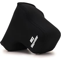 MegaGear Étui Néoprène Pour Panasonic Lumix DC-FZ82/FZ80 - Protection Avec Mousqueton Noir