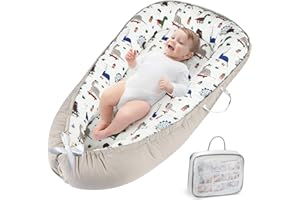 URMYWO Riduttore lettino 90 x 55 cm - 100% Cotone Nido per Neonati riduttore Culla Fatto a Mano - Babynest grigio piuma