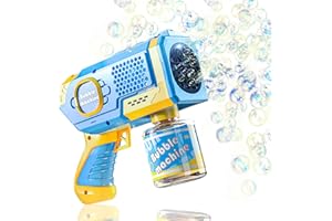 Muakiz Pistolet a Bulle, Machine a Bulles pour Enfant Automatique 5000+ Bulle de Savon/Min Bubble Machine pour Jeux Mariage Exterieur, Bubble Gun Jouet Fille Garcon 3 4 5 6+ Ans Cadeau Anniversaire