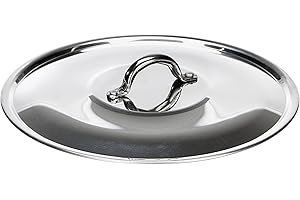 BALDASSARE AGNELLI Pentole Agnelli - Couvercle en Aluminium, avec Monture rivetée en Acier Inoxydable, Argent 24 cm Argent