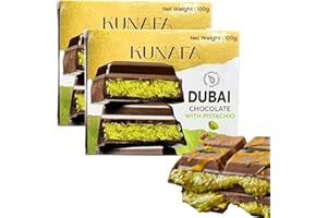 BM LIMITED BML 100gram Real Dubai Chocolate Bar Pistachio Kunafa Perfect Dubai Chocolate Gift for Birthday Anniversary Party & Any Special Occasion Viral Milk Chocolate Arabic Sweets... (Pack of 2)
