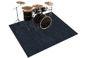 Qesjodfu Tapis de Batterie 150 x 120 cm Tapis de Tambour Insonorisé Tapis Batterie electronique Tapis de Protection pour Accessoires de Percussion Instruments de Musique Tapis de Sol Tapis Batterie