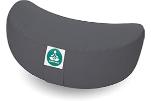 Present Mind Cuscino Meditazione Mezzaluna - Yoga Zafu - Rivestimento in Cotone Lavabile