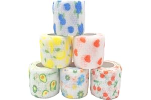 KEEDOINLAP 6 Stück 5cm x 4m Haftbandage Elastische Binde Selbstklebende Verband Klebeverband Kinder, Bandage Selbsthaftend, Fixierbinde, Erste Hilfe Set Hund,Verbandsmaterial für Finger, Bein, Katze,Hund,Pferd