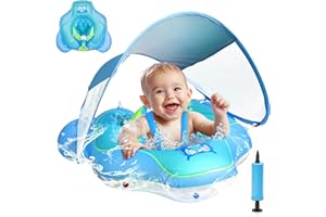 BNEHHOV Schwimmring Baby mit Sonnendach Abnehmbarem Sonnendach Schwimmsitz Kleinkinder Schwimmhilfe für Kleinkinder Baby Float Aufblasbare Schwimmreifen UPF 50+ für aufblasbarer Kinder ab 3-36 Monate