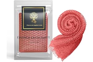African Net Sponge XL with Knots African Bath Net African Exfoliating Net Shower Bathing Body Scrubber Body Back Woman Man Child Scrubber Skin (Coral) SARHAANA