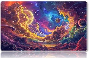 Mipikel Tapete de juego para MTG, tapete de juego con zonas, tamaño 24 x 14 pulgadas, TCG y tapete de juego de mesa para tarjetas, bolsas de almacenamiento gratis, alfombrilla de mouse (colorido 14,
