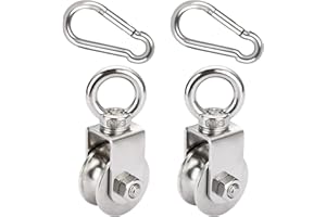 Herbst 48MM Poleas para Cables,2 Piezas Poleas Acero Inoxidable,Polea Elevación para Andamios de Cuerda Fitness,Carga 500kg(48MM,2 Piezas)