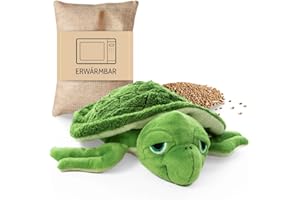‎HABIBI Habibi Midi Wärmekissen – Wasserschildkröte Schlummer Kuscheltier f. Babys und Kinder - Hirsefüllung, zum Erwärmen in der Mikrowelle, beruhigendes Kuschelkissen Wärme und Wohlbefinden (Schildkröte)