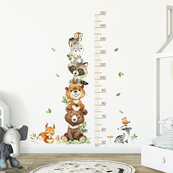 Metro Muro Per Bambini Adesivo - Giraffa 3D, Altimetro Decorativo Per Cameretta, 60-180 Cm - Foto 4