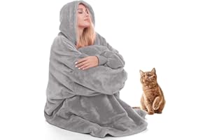 Daverose Hoodie Decke mit Ärmeln und Kapuze Damen, Decken Hoodie Damen, Superweiche und Warme Flanell Kuscheldecke mit Ärmeln, Oversized Blanket Hoodie als Geschenke für Herren Damen