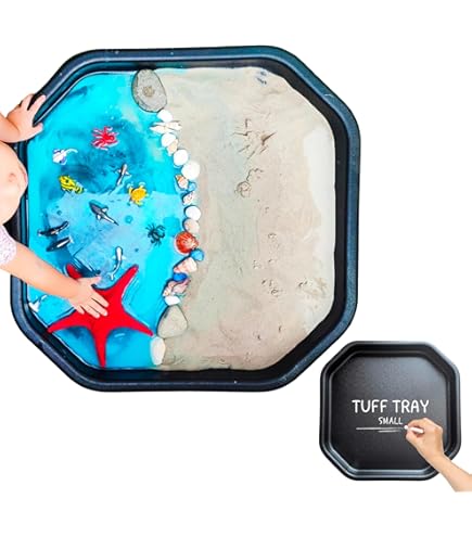 Tuff Tray With Stand MEKA Large Tuff Tray Set (Black), Sensory