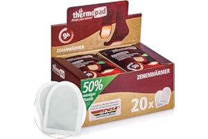 ‎THERMOPAD THERMOPAD Zehenwärmer – DAS ORIGINAL: 20 Paar Wärmepads für 9 Stunden Wärme I sofort einsatzbereite Fußwärmer I Extra Warmer Fusswärmer – ideal für Outdoor-Aktivitäten & Ski-Schuhe I Fuss-Wärmekissen