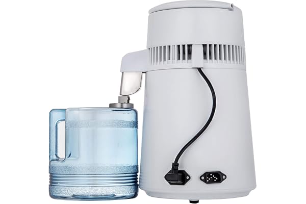 SHIKING KITGARN Pure Water Distiller 4L Stainless Steel Inner Water Distillation 750W Water Purifier Filter Water Distiller with Collection Bottle (4L 750W)