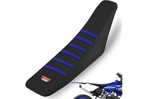 MCHMFG Motorcycle Universal Seat Cover Non-Slip Rubber Striped Gripper Soft Sewing for CRF WR WRF RMZ YZF SXF EXC EXC XC SX CR KLX Dirt Pit Bike Motocross Off Road Motorbike (Blue)