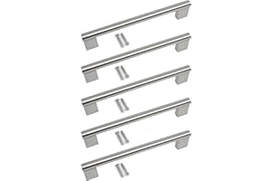 BSM Marketing - Maniglia per armadio da cucina, con finitura in acciaio inox spazzolato, 5, 96 mm